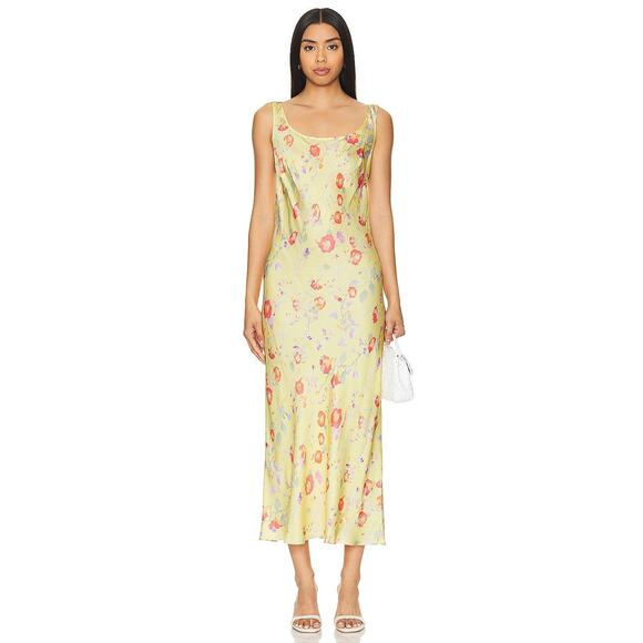 Rixo Bondi Midi Dress - Xxs/Uk6 Waterblossom Yellow
